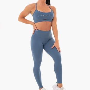 RYDERWEAR Staples Scrunch Bum Legging and Sport Bra Steel Blue